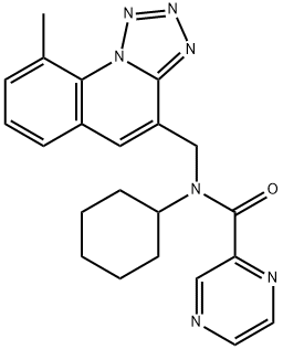 Pyrazinecarboxamide, N-cyclohexyl-N-[(9-methyltetrazolo[1,5-a]quinolin-4-yl)methyl]- (9CI) 结构式