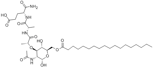 N-ACETYLMURAMYL-L-ALANYL-D-ISOGLUTAMINE-6-O-STEAROYL 结构式