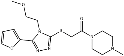 Piperazine, 1-[[[5-(2-furanyl)-4-(2-methoxyethyl)-4H-1,2,4-triazol-3-yl]thio]acetyl]-4-methyl- (9CI) 结构式