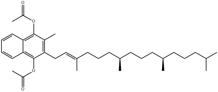 2-Methyl-3-[(2E,7R,11R)-3,7,11,15-tetramethyl-2-hexadecenyl]-1,4-naphthalenediol diacetate 结构式