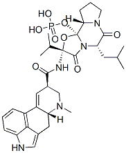 12'-羟基-5'ALPHA-异丁基-2'-异丙基麦角它曼-3',6',18-三酮磷酸酯 结构式