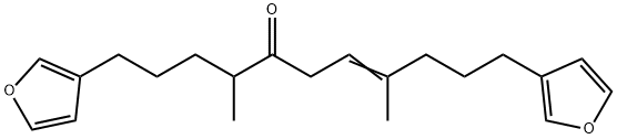 (7E)-1,11-Bis(3-furanyl)-4,8-dimethyl-7-undecen-5-one 结构式