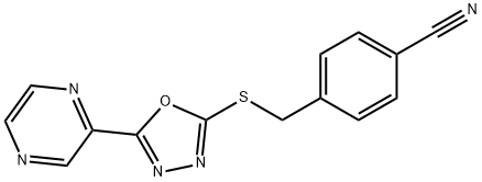 Benzonitrile, 4-[[(5-pyrazinyl-1,3,4-oxadiazol-2-yl)thio]methyl]- (9CI) 结构式