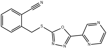 Benzonitrile, 2-[[(5-pyrazinyl-1,3,4-oxadiazol-2-yl)thio]methyl]- (9CI) 结构式