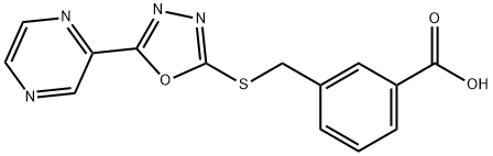 Benzoic acid, 3-[[(5-pyrazinyl-1,3,4-oxadiazol-2-yl)thio]methyl]- (9CI) 结构式