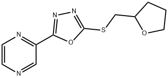 Pyrazine, [5-[[(tetrahydro-2-furanyl)methyl]thio]-1,3,4-oxadiazol-2-yl]- (9CI) 结构式