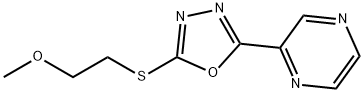 Pyrazine, [5-[(2-methoxyethyl)thio]-1,3,4-oxadiazol-2-yl]- (9CI) 结构式