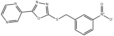 Pyrazine, [5-[[(3-nitrophenyl)methyl]thio]-1,3,4-oxadiazol-2-yl]- (9CI) 结构式