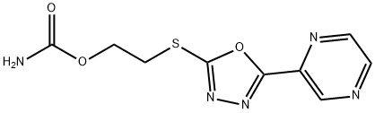 Ethanol, 2-[(5-pyrazinyl-1,3,4-oxadiazol-2-yl)thio]-, carbamate (ester) (9CI) 结构式