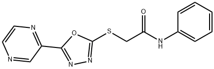 Acetamide, N-phenyl-2-[(5-pyrazinyl-1,3,4-oxadiazol-2-yl)thio]- (9CI) 结构式