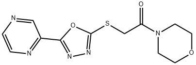 Morpholine, 4-[[(5-pyrazinyl-1,3,4-oxadiazol-2-yl)thio]acetyl]- (9CI) 结构式