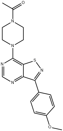 Piperazine, 1-acetyl-4-[3-(4-methoxyphenyl)isothiazolo[4,5-d]pyrimidin-7-yl]- (9CI) 结构式
