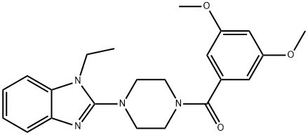 Piperazine, 1-(3,5-dimethoxybenzoyl)-4-(1-ethyl-1H-benzimidazol-2-yl)- (9CI) 结构式