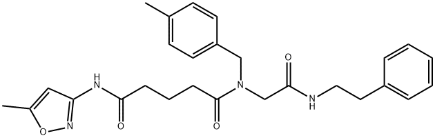 Pentanediamide, N-(5-methyl-3-isoxazolyl)-N-[(4-methylphenyl)methyl]-N-[2-oxo-2-[(2-phenylethyl)amino]ethyl]- (9CI) 结构式