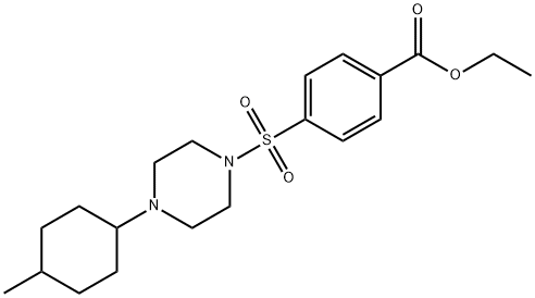 Benzoic acid, 4-[[4-(4-methylcyclohexyl)-1-piperazinyl]sulfonyl]-, ethyl ester (9CI) 结构式