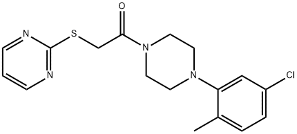 Piperazine, 1-(5-chloro-2-methylphenyl)-4-[(2-pyrimidinylthio)acetyl]- (9CI) 结构式