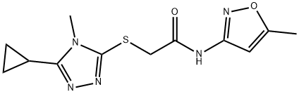 Acetamide, 2-[(5-cyclopropyl-4-methyl-4H-1,2,4-triazol-3-yl)thio]-N-(5-methyl-3-isoxazolyl)- (9CI) 结构式