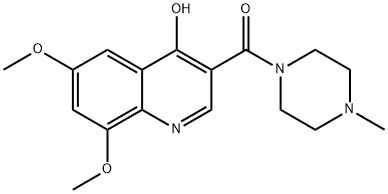Piperazine, 1-[(4-hydroxy-6,8-dimethoxy-3-quinolinyl)carbonyl]-4-methyl- (9CI) 结构式