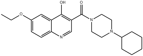 Piperazine, 1-cyclohexyl-4-[(6-ethoxy-4-hydroxy-3-quinolinyl)carbonyl]- (9CI) 结构式