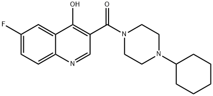 Piperazine, 1-cyclohexyl-4-[(6-fluoro-4-hydroxy-3-quinolinyl)carbonyl]- (9CI) 结构式