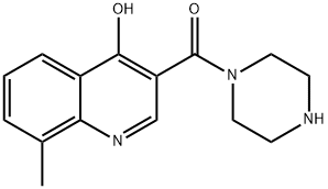 Piperazine, 1-[(4-hydroxy-8-methyl-3-quinolinyl)carbonyl]- (9CI) 结构式