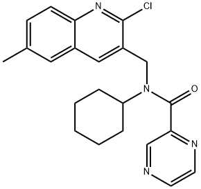 Pyrazinecarboxamide, N-[(2-chloro-6-methyl-3-quinolinyl)methyl]-N-cyclohexyl- (9CI) 结构式