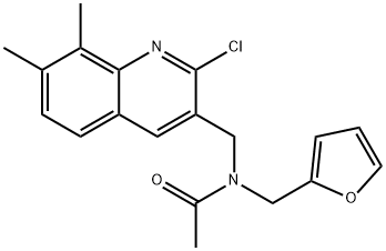 Acetamide, N-[(2-chloro-7,8-dimethyl-3-quinolinyl)methyl]-N-(2-furanylmethyl)- (9CI) 结构式