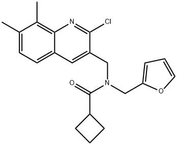 Cyclobutanecarboxamide, N-[(2-chloro-7,8-dimethyl-3-quinolinyl)methyl]-N-(2-furanylmethyl)- (9CI) 结构式
