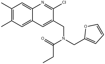 Propanamide, N-[(2-chloro-6,7-dimethyl-3-quinolinyl)methyl]-N-(2-furanylmethyl)- (9CI) 结构式