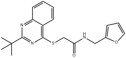 Acetamide, 2-[[2-(1,1-dimethylethyl)-4-quinazolinyl]thio]-N-(2-furanylmethyl)- (9CI) 结构式