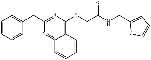 Acetamide, N-(2-furanylmethyl)-2-[[2-(phenylmethyl)-4-quinazolinyl]thio]- (9CI) 结构式