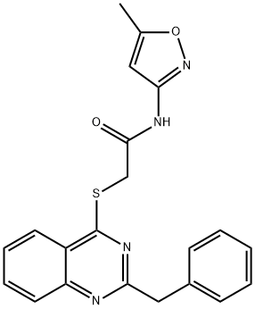 Acetamide, N-(5-methyl-3-isoxazolyl)-2-[[2-(phenylmethyl)-4-quinazolinyl]thio]- (9CI) 结构式