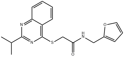 Acetamide, N-(2-furanylmethyl)-2-[[2-(1-methylethyl)-4-quinazolinyl]thio]- (9CI) 结构式