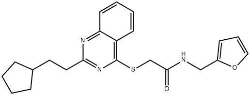 Acetamide, 2-[[2-(2-cyclopentylethyl)-4-quinazolinyl]thio]-N-(2-furanylmethyl)- (9CI) 结构式