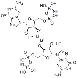 Guanosine, 5'-(trihydrogen imidodiphosphate), tetralithium salt 结构式