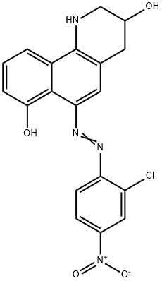 6-[(2-CHLORO-4-NITROPHENYL)AZO]-1,2,3,4-TETRAHYDROBENZO[H]QUINOLINE-3,7-DIOL 结构式