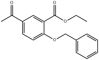 5-乙酰基-2-苄氧基苯甲酸乙酯 结构式