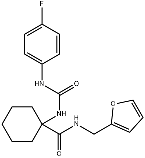 Cyclohexanecarboxamide, 1-[[[(4-fluorophenyl)amino]carbonyl]amino]-N-(2-furanylmethyl)- (9CI) 结构式