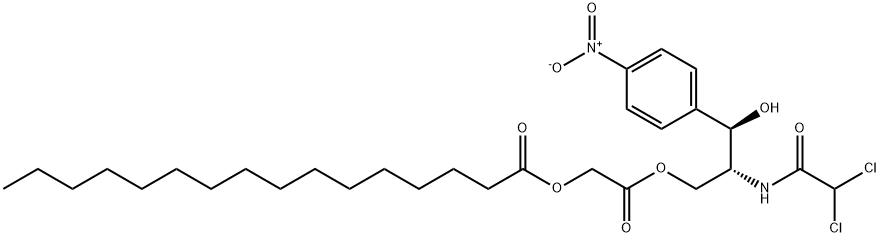 [R-(R*,R*)]-2-[2-[(dichloroacetyl)amino]-3-hydroxy-3-(4-nitrophenyl)propoxy]-2-oxoethyl hexadecanoate 结构式