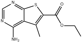 4-氨基-5-甲基噻吩并[2,3-D]嘧啶-6-羧酸乙酯 结构式