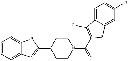 Piperidine, 4-(2-benzothiazolyl)-1-[(3,6-dichlorobenzo[b]thien-2-yl)carbonyl]- (9CI) 结构式