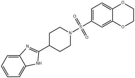 Piperidine, 4-(1H-benzimidazol-2-yl)-1-[(2,3-dihydro-1,4-benzodioxin-6-yl)sulfonyl]- (9CI) 结构式