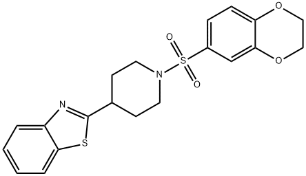 Piperidine, 4-(2-benzothiazolyl)-1-[(2,3-dihydro-1,4-benzodioxin-6-yl)sulfonyl]- (9CI) 结构式