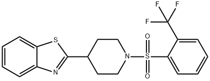 Piperidine, 4-(2-benzothiazolyl)-1-[[2-(trifluoromethyl)phenyl]sulfonyl]- (9CI) 结构式