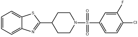 Piperidine, 4-(2-benzothiazolyl)-1-[(4-chloro-3-fluorophenyl)sulfonyl]- (9CI) 结构式