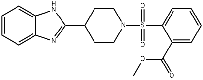 Benzoic acid, 2-[[4-(1H-benzimidazol-2-yl)-1-piperidinyl]sulfonyl]-, methyl ester (9CI) 结构式
