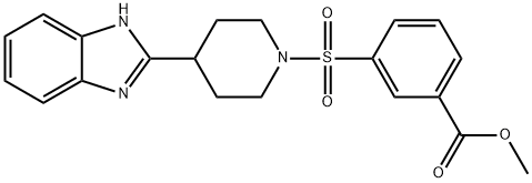 Benzoic acid, 3-[[4-(1H-benzimidazol-2-yl)-1-piperidinyl]sulfonyl]-, methyl ester (9CI) 结构式