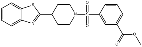 Benzoic acid, 3-[[4-(2-benzothiazolyl)-1-piperidinyl]sulfonyl]-, methyl ester (9CI) 结构式
