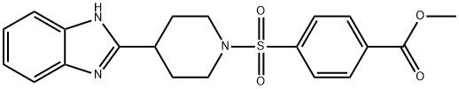 Benzoic acid, 4-[[4-(1H-benzimidazol-2-yl)-1-piperidinyl]sulfonyl]-, methyl ester (9CI) 结构式