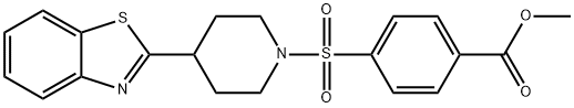 Benzoic acid, 4-[[4-(2-benzothiazolyl)-1-piperidinyl]sulfonyl]-, methyl ester (9CI) 结构式